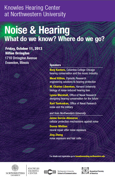 Noise & Hearing What do we know? Where do we go? Friday, October 11, 2013
